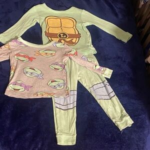 Kids Ninja Turtle Pajama Set - Green and Gray